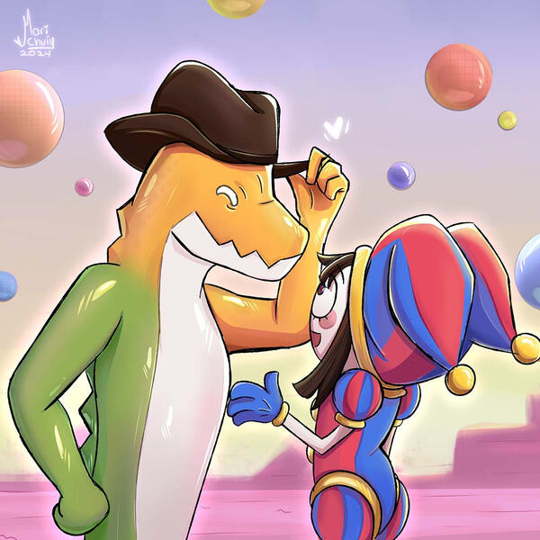 Fan Art+ 2 Characters Half Body + Full Color